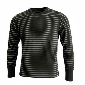 Visvim Free International Laboratory Cubism Black Striped Long Sleeve Tee Men XL